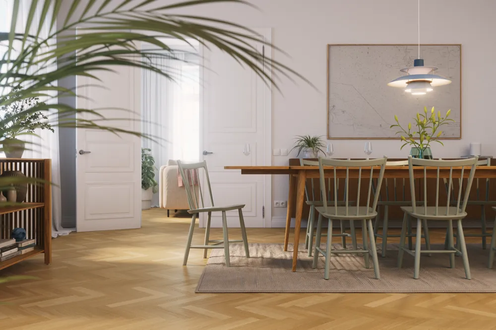 Classic Herringbone Natural Oak Select Grade Smooth Finish